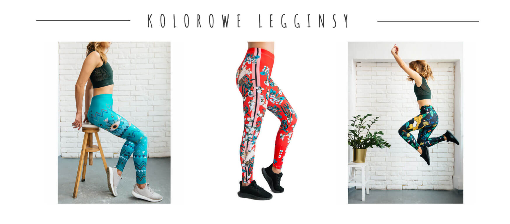 Legginsy sportowe-Kolorowe legginsy-prezent dla sportowca-prezent dla joginki